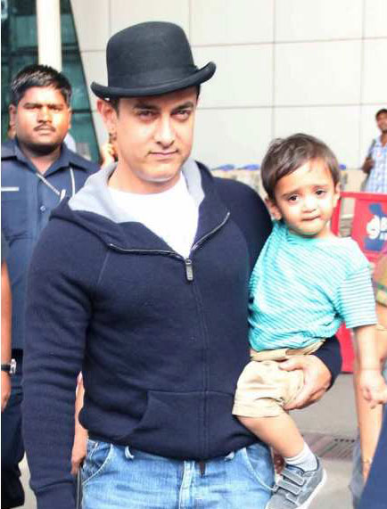 Aamir Khan takes his son Azad Rao for a stroll