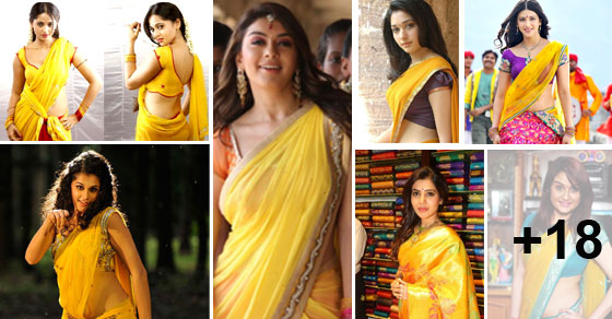 South Indian Actresses And Their Yellow Attires