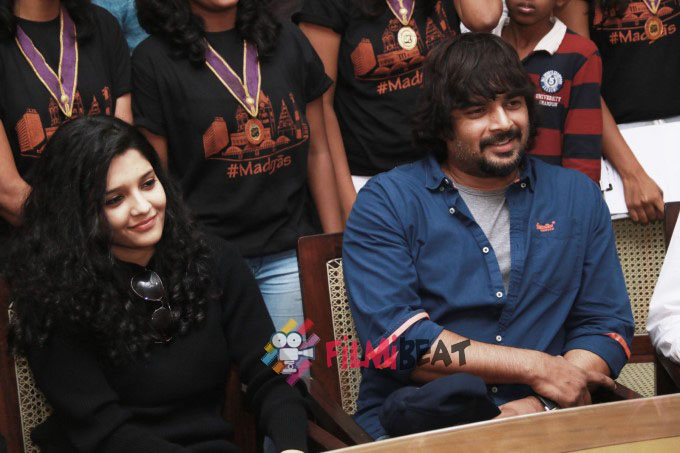 Irudhi Suttru Team At Ethiraj College For Irudhi Suttru Promotions