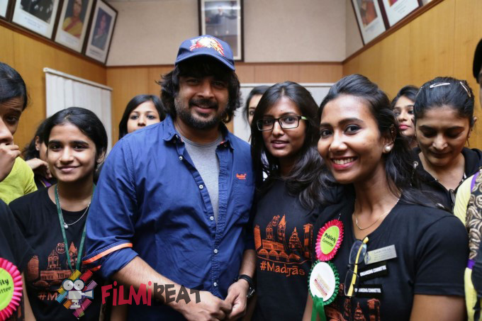 Irudhi Suttru Team At Ethiraj College For Irudhi Suttru Promotions