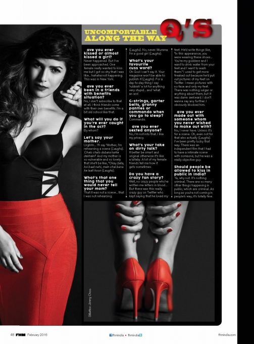 Nimrat Kaur Poses For FHM Magazine Februaury 2016 India