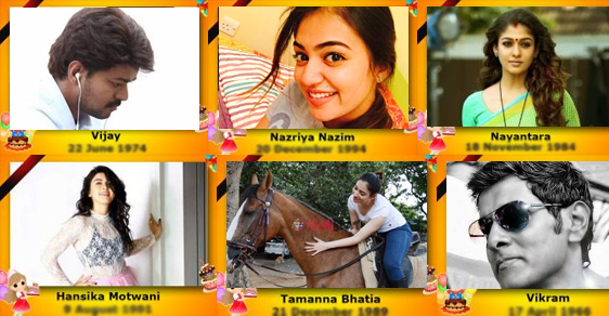 Kollywood Actors And Their Date Of Birth
