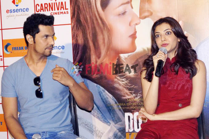 Randeep Hooda And Kajal Aggarwal Promote Do Lafzon Ki Kahani At New Delhi