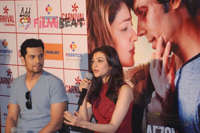 Randeep Hooda And Kajal Aggarwal Promote Do Lafzon Ki Kahani At New Delhi