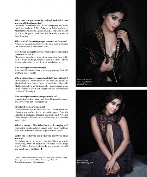 Shriya Saran Sizzling Photoshoot From L'Officiel Magazine June 2016
