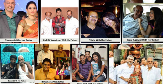 Tamil Actors With Their Father