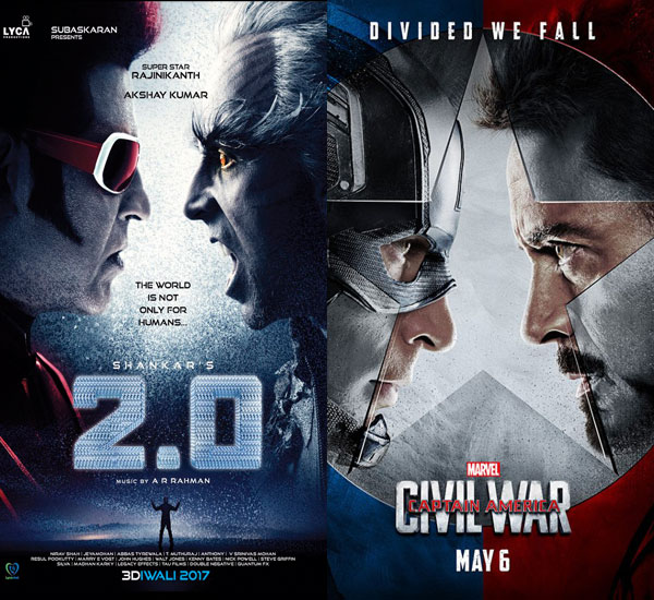 2.0 First Look Poster Inspired From Hollywood Movies