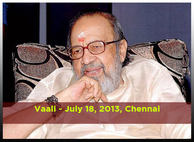 List Of Famous Celebrities Death In Tamilnadu