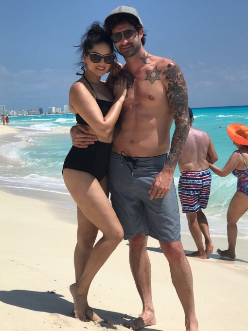 Sunny Leone Enjoys Her Beach Holiday With Her Husband