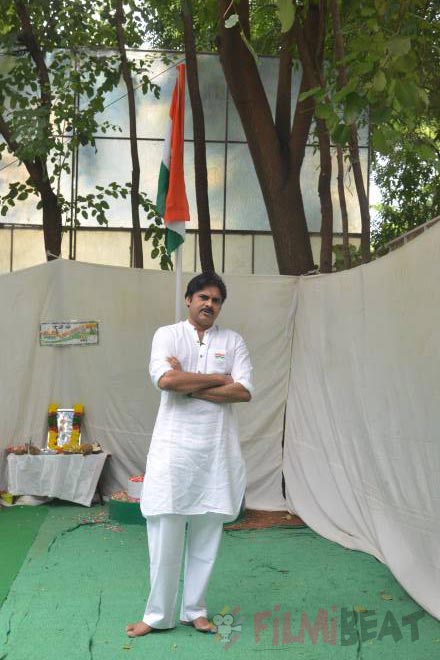 Pawan kalyan Flag Hoisting At Janasena Party Office