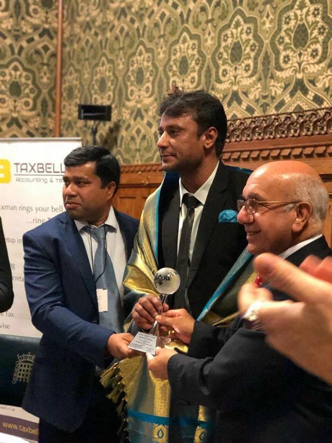 Darshan Thoogudeep Receives The Global Diversity Award From UK Parliament