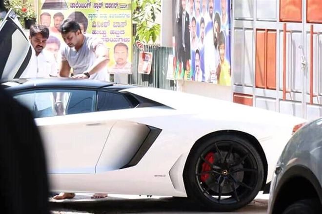 Challenging Star Darshan New Lamborghini Car