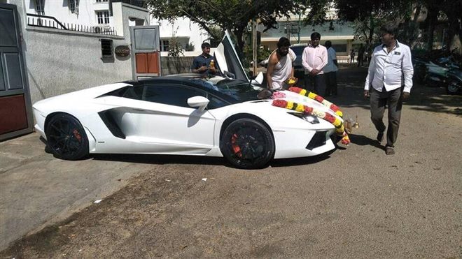Challenging Star Darshan New Lamborghini Car