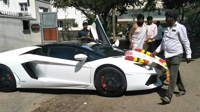 Challenging Star Darshan New Lamborghini Car