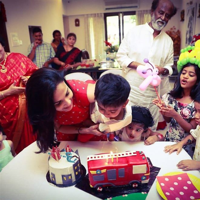 Rajinikanth Grandson Ved Birthday Celebration