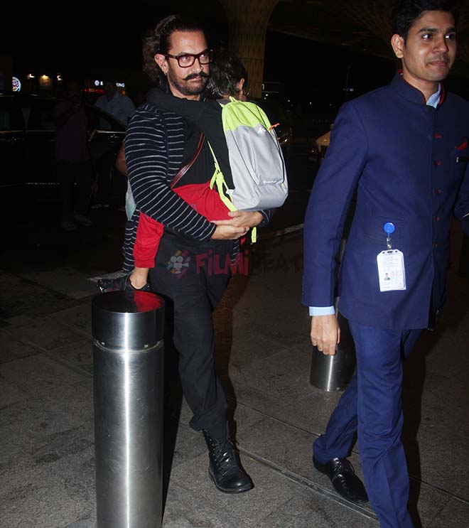 Aamir Khan With His Son Spotted At Airport