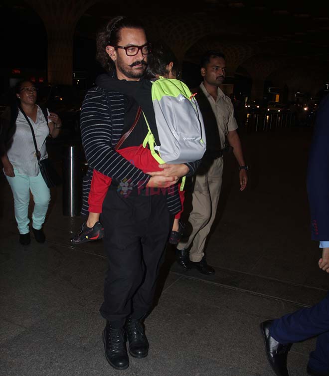 Aamir Khan With His Son Spotted At Airport