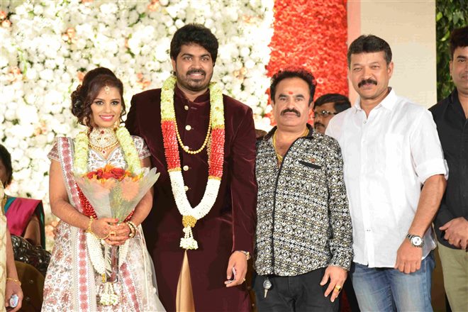 Rajahuli Fame Harsha P & Aishwarya Wedding Reception Photos