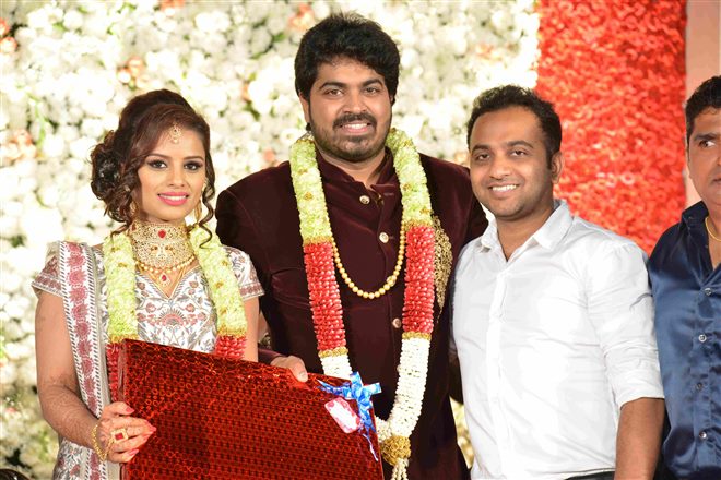Rajahuli Fame Harsha P & Aishwarya Wedding Reception Photos