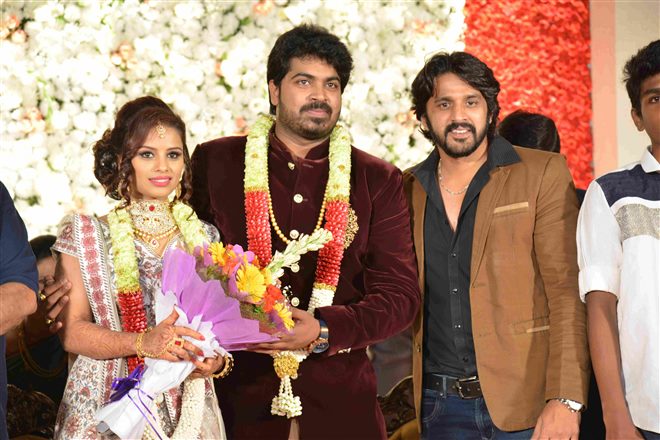 Rajahuli Fame Harsha P & Aishwarya Wedding Reception Photos