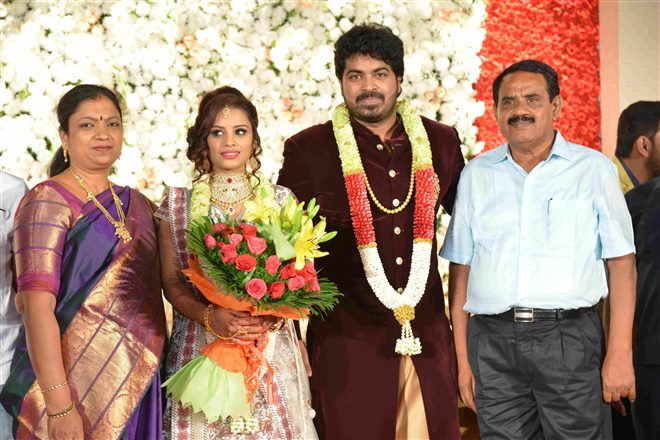 Rajahuli Fame Harsha P & Aishwarya Wedding Reception Photos