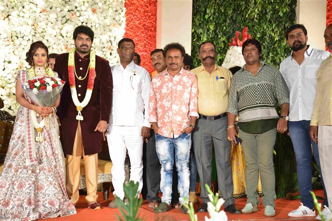Rajahuli Fame Harsha P & Aishwarya Wedding Reception Photos