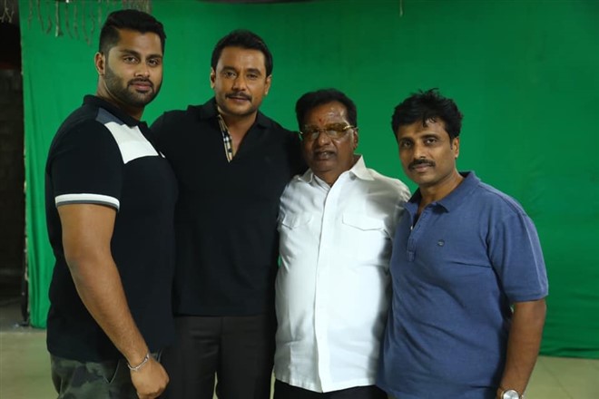 Actor Darshan in Amar movie shooting set