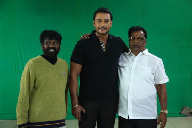 Actor Darshan in Amar movie shooting set