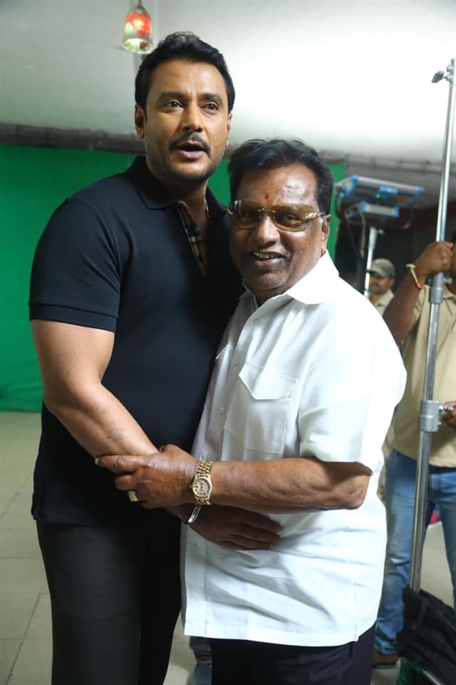 Actor Darshan in Amar movie shooting set