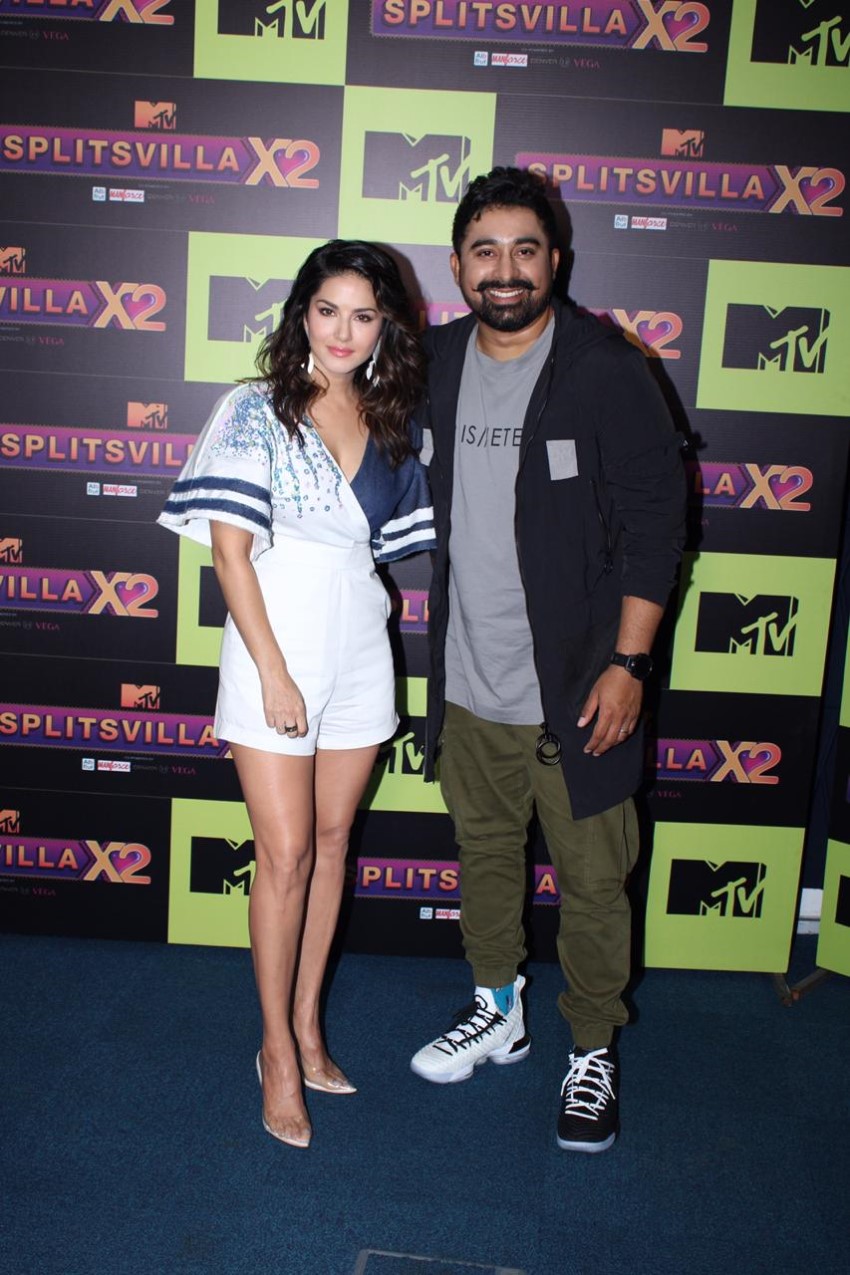 Sunny Leone and Rannvijay Singh at the launch of Splitsvilla X2