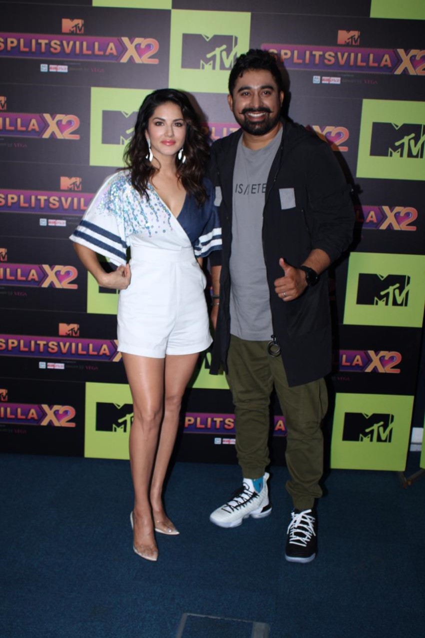 Sunny Leone and Rannvijay Singh at the launch of Splitsvilla X2