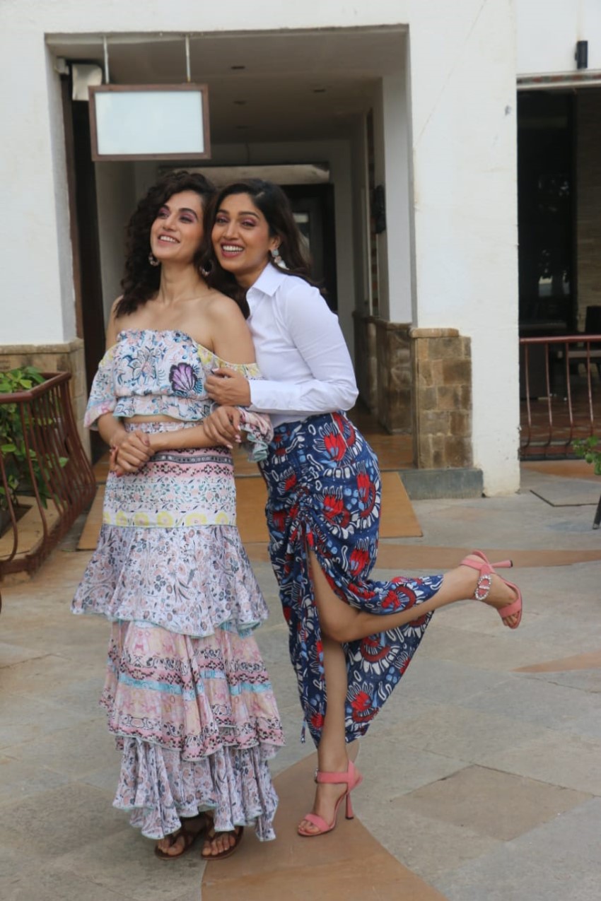 Bhumi Pednekar & Taapsee Pannu at a photoshoot to promote Saand Ki Aankh in Mumbai