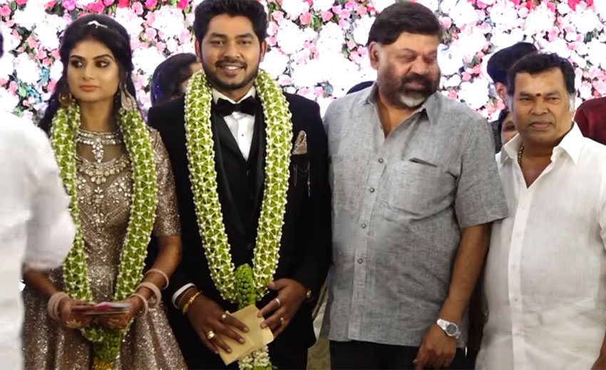 Indian comedian Mayilsamy Son Wedding Reception Photos