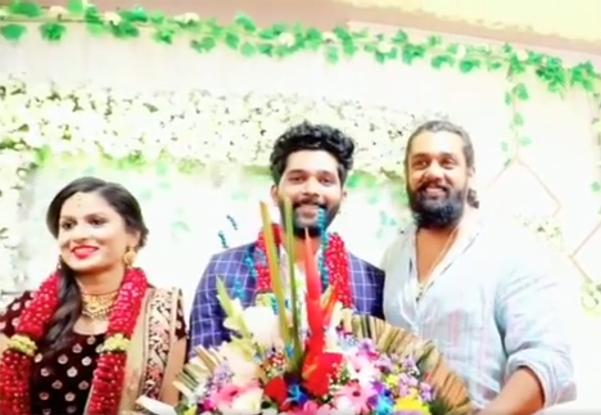Action Prince Dhruva Sarja At Tik Tok Fame Allu Raghu And Sushmitha Sheshagiri Marriage