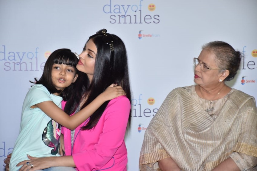 Aishwarya Rai Bachchan with her mother & daughter Aaradhya Bachchan snapped at an event