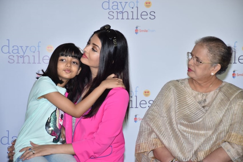 Aishwarya Rai Bachchan with her mother & daughter Aaradhya Bachchan snapped at an event