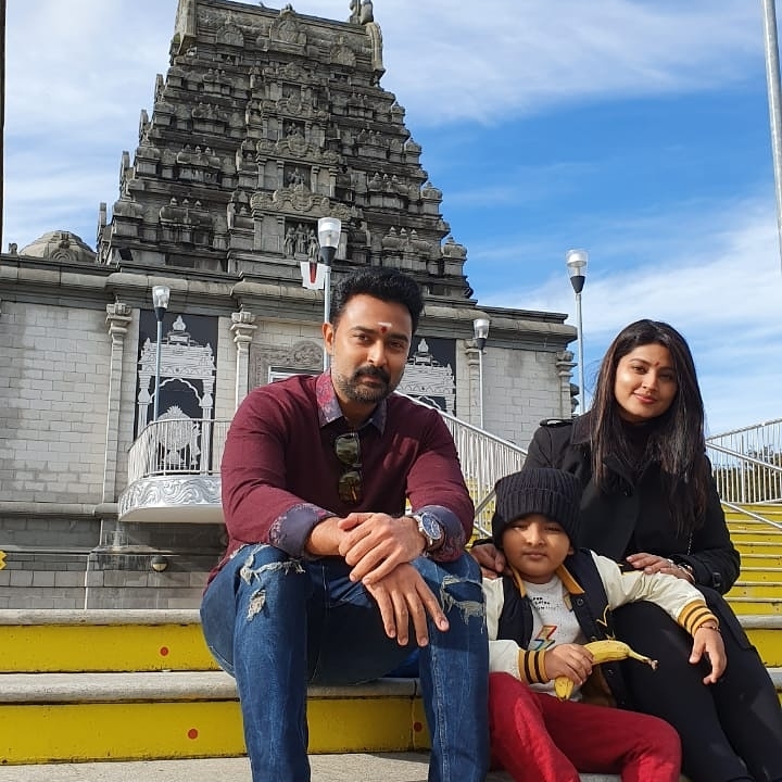 Actress Sneha with her family