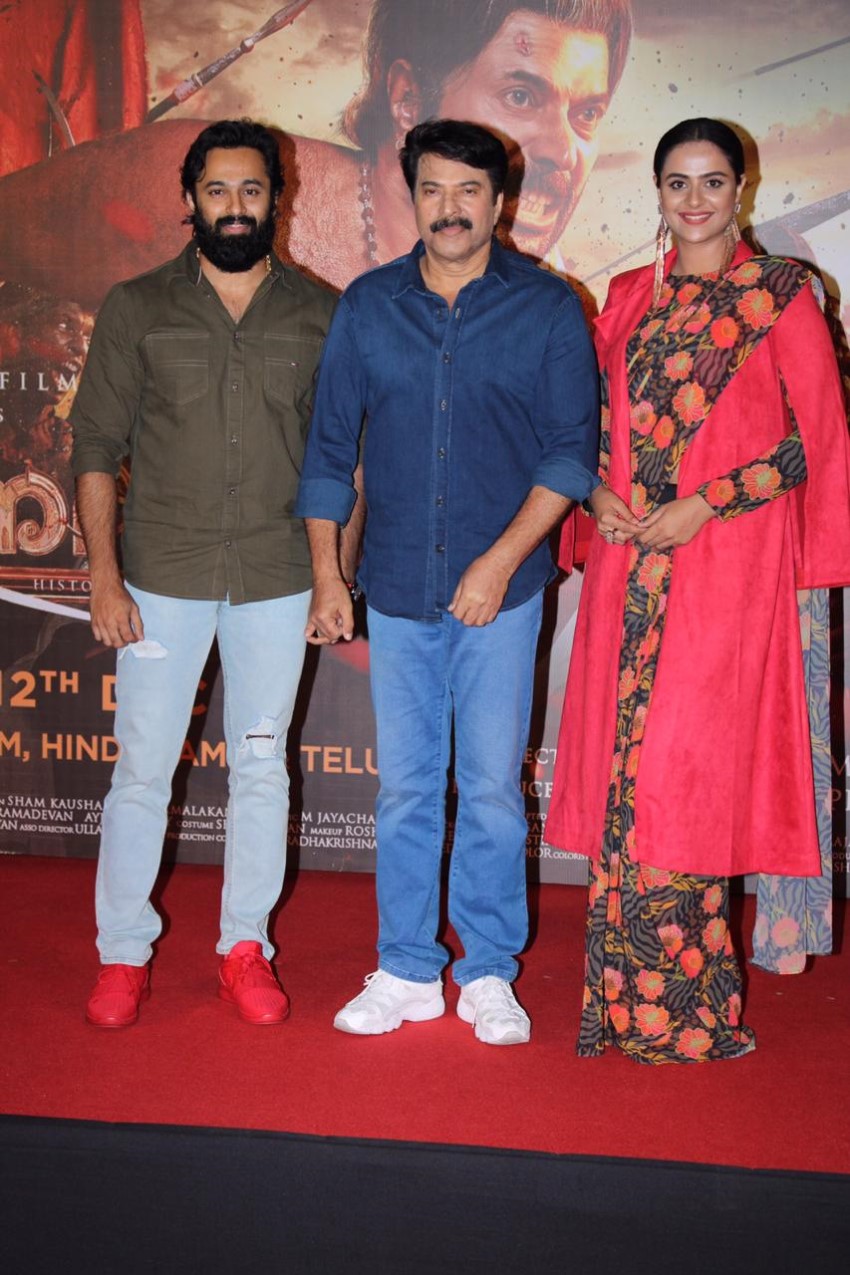 Mammootty, Prachi Tehlan, Iniya & others at Mamangam Trailer Launch in Mumbai