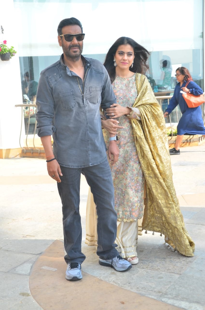 Ajay Devgn and Kajol snapped at Sun n Sand hotel promoting the film Tanhaji – The Unsung Warrior