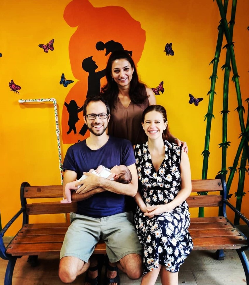 Kalki Koechlin with baby girl 'Sappho' & Family