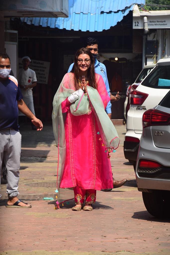 Kajal Aggarwal Snapped Leaving her Residence for her big day Wedding