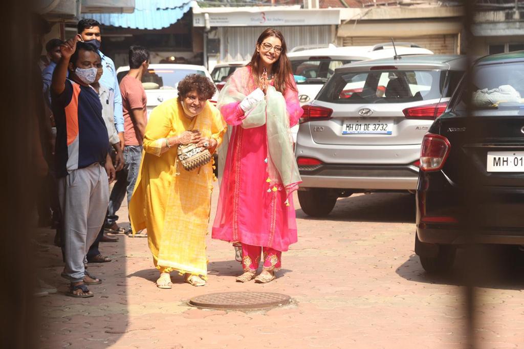 Kajal Aggarwal Snapped Leaving her Residence for her big day Wedding