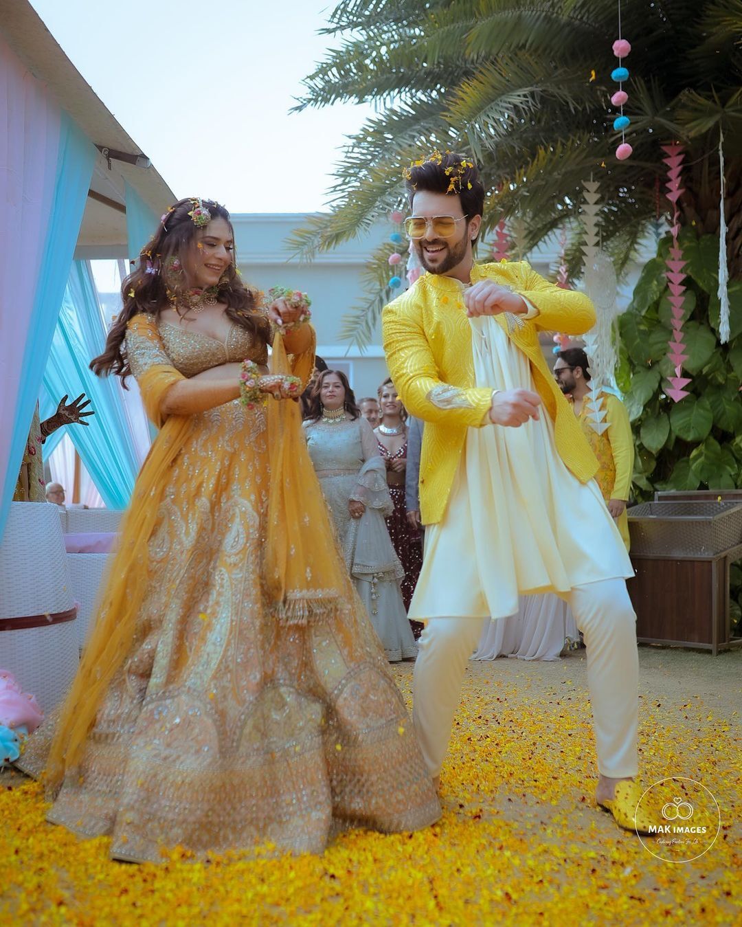 Sanjay Gagnani & Poonam Preet Dazzle At Their Haldi, Mehndi & Sangeet Functions