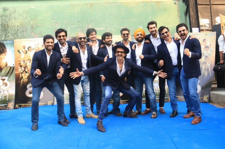 Ranveer Singh & the Cast of Movie '83' and the 1983 World Cup players snapped at Filmcity