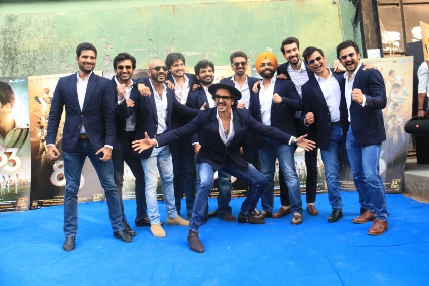 Ranveer Singh & the Cast of Movie '83' and the 1983 World Cup players snapped at Filmcity