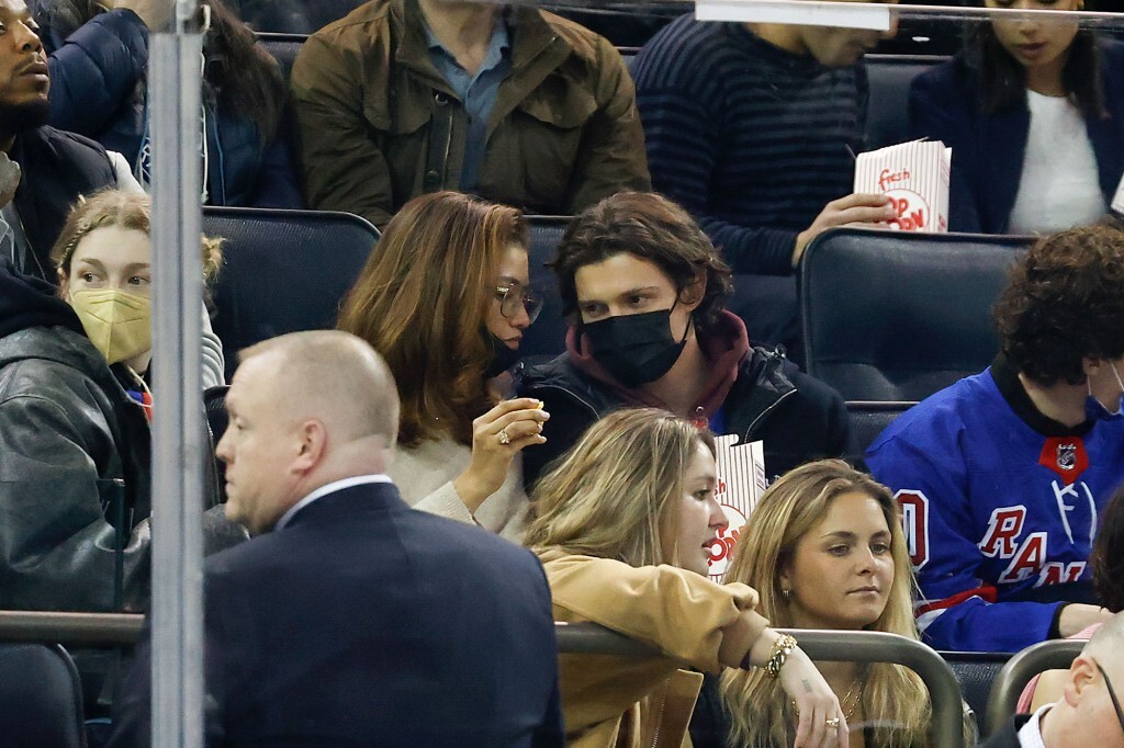 Tom Holland And Zendaya Give Couples Goal By Wearing Matching Jerseys During Hockey Game