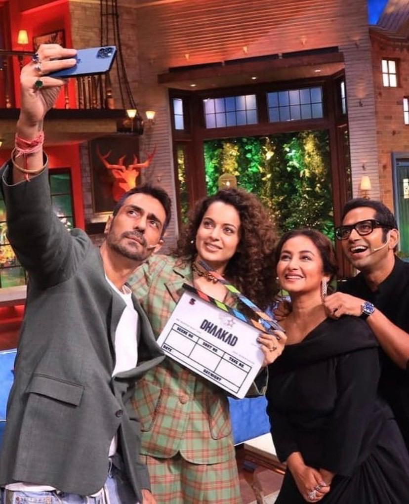 Arjun Rampal and Kangana Ranaut on the sets of Kapil Sharma Show