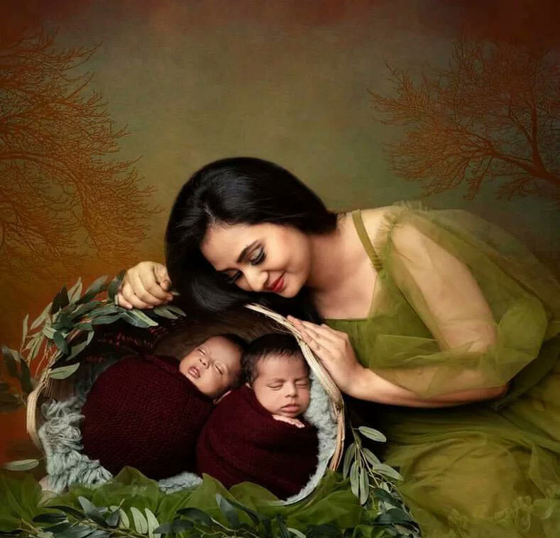 Actress Amulya Shares her Adorable Twin Children's Photos