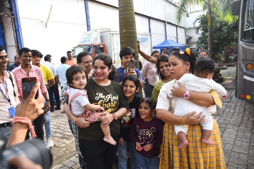 Bharti Singh with her son and others snapped on the sets of Sa Re Ga Ma Pa Lil Champs