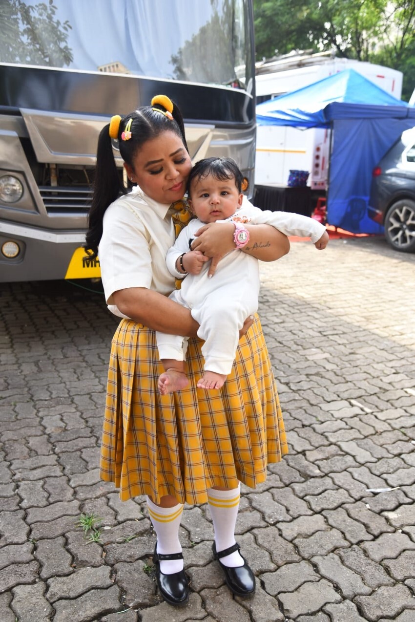 Bharti Singh with her son and others snapped on the sets of Sa Re Ga Ma Pa Lil Champs